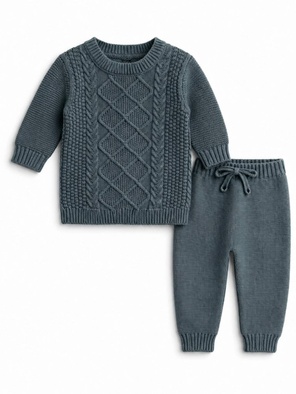 NWT Carter’s Baby Boy 2 Piece Outfit Knit Sweater Set Teal Gray